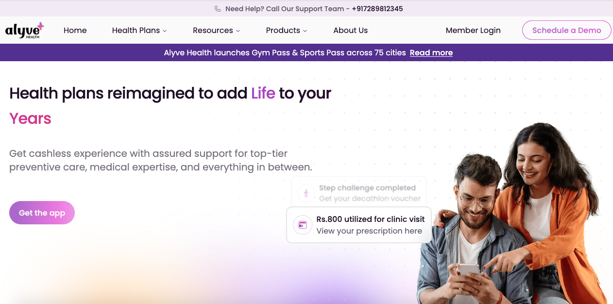 Alyve Healthcare — Health Plans Website